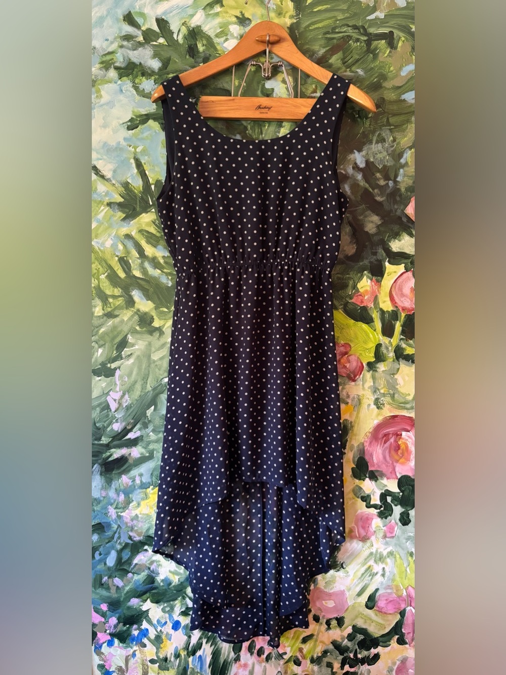 Forever 21 Polka Dot High-Low Sleeveless Dress - Black